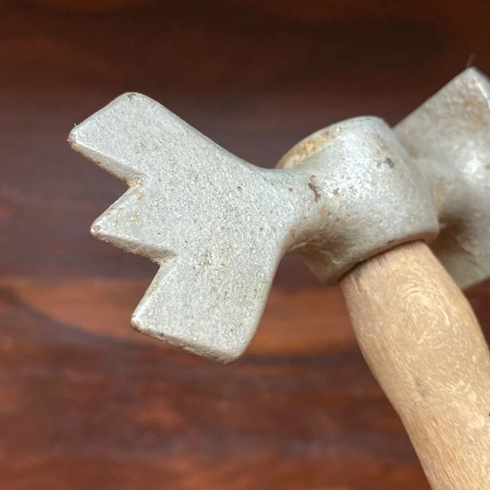 Vintage Primitive Farmhouse Meat Tenderizer Hammer Mallet Wood Handle Tool